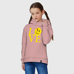 Толстовка оверсайз детская Smile love, цвет: пыльно-розовый — фото 2
