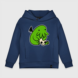 Толстовка оверсайз детская Крылатый монстрик, цвет: тёмно-синий
