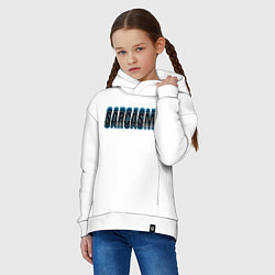 Толстовка оверсайз детская Сарказм глич, цвет: белый — фото 2