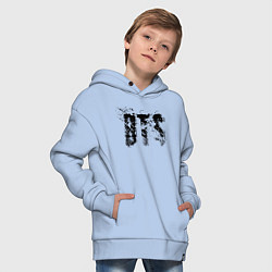 Толстовка оверсайз детская BTS logo, цвет: мягкое небо — фото 2