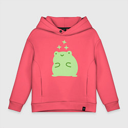 Толстовка оверсайз детская Лягушка Kawaii, цвет: коралловый