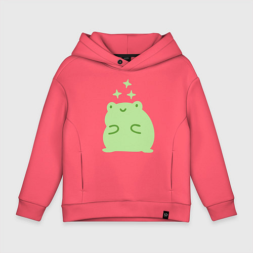 Детское худи оверсайз Лягушка Kawaii / Коралловый – фото 1