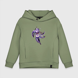 Толстовка оверсайз детская Сёгун Райдэн из Genshin Impact, цвет: авокадо