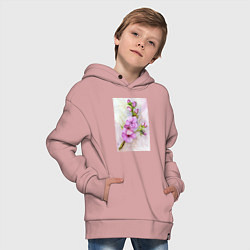 Толстовка оверсайз детская Цвет сакуры акварелью, цвет: пыльно-розовый — фото 2