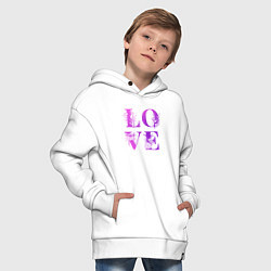 Толстовка оверсайз детская Love Любовь цветы, цвет: белый — фото 2