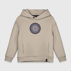 Толстовка оверсайз детская Индийская Mandala, цвет: миндальный