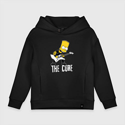 Толстовка оверсайз детская The Cure Барт Симпсон рокер, цвет: черный