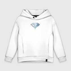 Толстовка оверсайз детская Бриллиант Diamond, цвет: белый