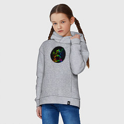 Толстовка оверсайз детская Лягушонок Пепе граффити, цвет: меланж — фото 2