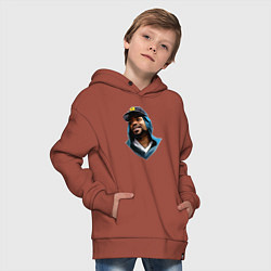 Толстовка оверсайз детская Method Man, цвет: кирпичный — фото 2