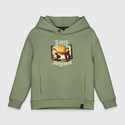 Толстовка оверсайз детская Античный бургер, цвет: авокадо