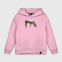 Толстовка оверсайз детская Креольская лошадь, цвет: светло-розовый