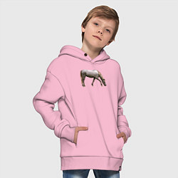 Толстовка оверсайз детская Креольская лошадь, цвет: светло-розовый — фото 2