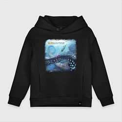 Толстовка оверсайз детская Subnautica - подводный мир, цвет: черный