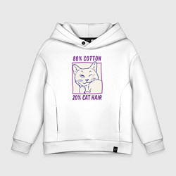 Толстовка оверсайз детская 80 percent cotton 20 percent cat hair, цвет: белый