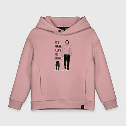 Толстовка оверсайз детская Its okay lets go home, цвет: пыльно-розовый