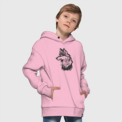 Толстовка оверсайз детская Волк Фенрир рагнарек, цвет: светло-розовый — фото 2