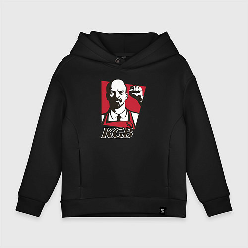 Детское худи оверсайз KGB Lenin / Черный – фото 1