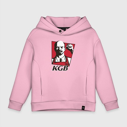 Детское худи оверсайз KGB Lenin / Светло-розовый – фото 1