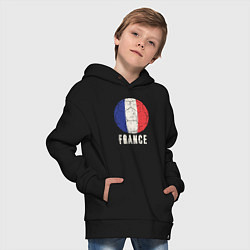 Толстовка оверсайз детская Футбол Франции, цвет: черный — фото 2