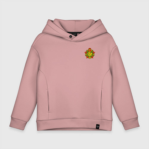 Детское худи оверсайз Орден отличника погранвойск - мини / Пыльно-розовый – фото 1