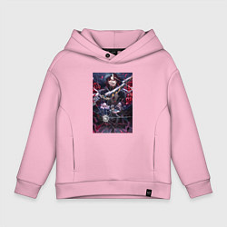 Толстовка оверсайз детская Honkai Star Rail за стеклом, цвет: светло-розовый
