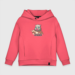 Толстовка оверсайз детская Гонпачиро камабоко - Иноске, цвет: коралловый