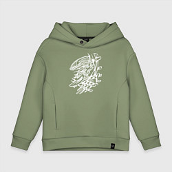 Толстовка оверсайз детская Белый осётр, цвет: авокадо