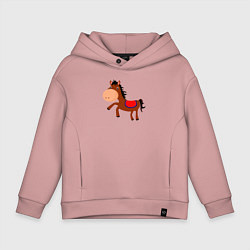 Толстовка оверсайз детская Добрейшая лошадка, цвет: пыльно-розовый
