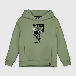 Толстовка оверсайз детская Mountain bike - extreme, цвет: авокадо