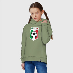 Толстовка оверсайз детская Футбол Италии, цвет: авокадо — фото 2