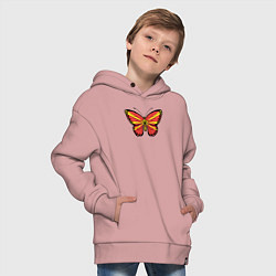 Толстовка оверсайз детская Бабочка Северная Македония, цвет: пыльно-розовый — фото 2