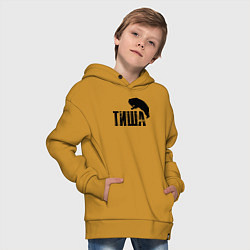 Толстовка оверсайз детская Тиша и медведь, цвет: горчичный — фото 2