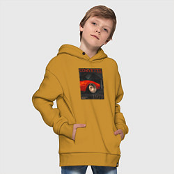 Толстовка оверсайз детская Обложка журнала Chevrolet Corvette C3, цвет: горчичный — фото 2