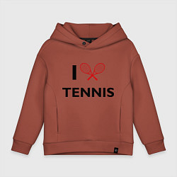 Толстовка оверсайз детская I Love Tennis, цвет: кирпичный