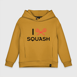 Толстовка оверсайз детская I Love Squash, цвет: горчичный