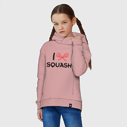 Толстовка оверсайз детская I Love Squash, цвет: пыльно-розовый — фото 2