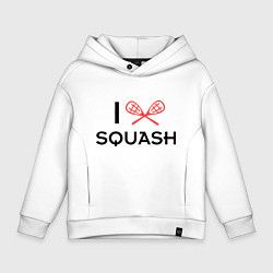 Толстовка оверсайз детская I Love Squash, цвет: белый