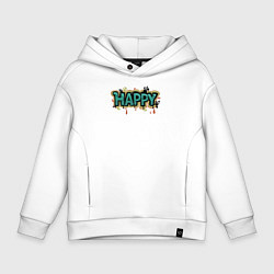 Толстовка оверсайз детская Happy mood, цвет: белый