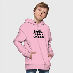 Толстовка оверсайз детская Chess game, цвет: светло-розовый — фото 2