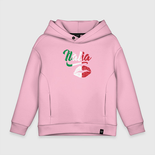 Детское худи оверсайз Поцелуй Италии / Светло-розовый – фото 1