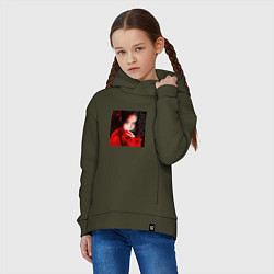 Толстовка оверсайз детская Blackpink Jisoo in red, цвет: хаки — фото 2