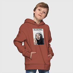 Толстовка оверсайз детская Джису блэкпинк, цвет: кирпичный — фото 2