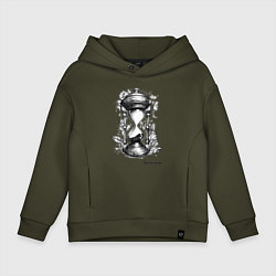 Детское худи оверсайз Песочные часы чб эскиз