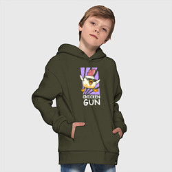 Толстовка оверсайз детская Chicken Gun - Game, цвет: хаки — фото 2