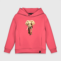 Толстовка оверсайз детская Стройный слон, цвет: коралловый
