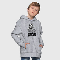 Толстовка оверсайз детская Raccoon ride, цвет: меланж — фото 2