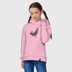 Толстовка оверсайз детская Music bird, цвет: светло-розовый — фото 2