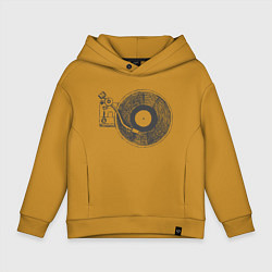 Толстовка оверсайз детская Vinyl style, цвет: горчичный