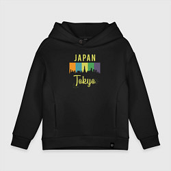 Толстовка оверсайз детская Токио Япония, цвет: черный